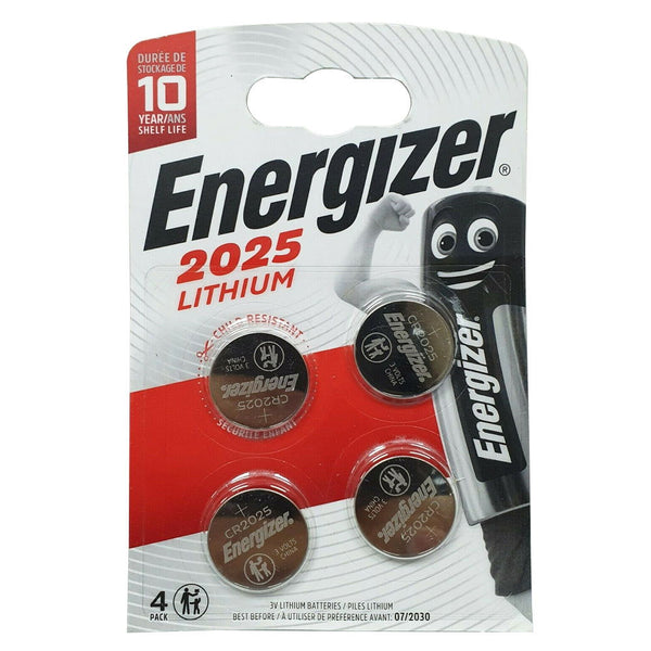 4x Energizer CR2025 Battery 3V DL2025 SB-T14 Citizen 205. 2.5mm x 20mm - TradeNRG UK